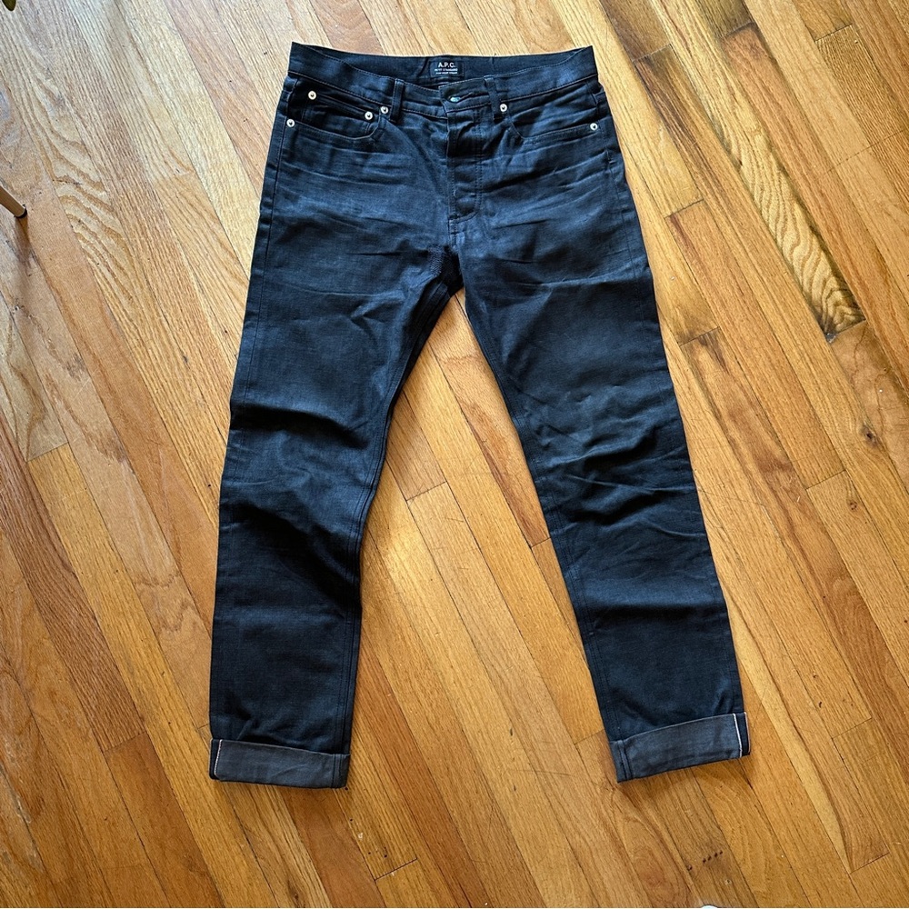 A.P.C. Petite Standard Raw Selvedge Denim in Charcoal Gray